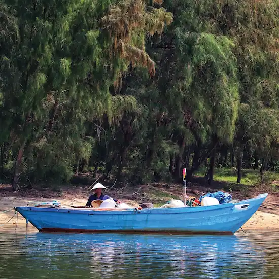 boat in the mekong rivers